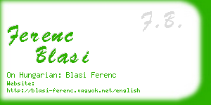 ferenc blasi business card